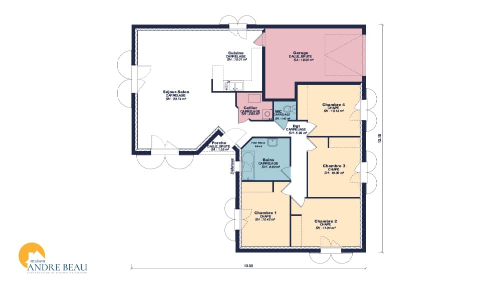 plan maison traditionnelle lormont